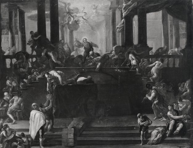 Vasari — Giordano Luca - sec. XVII - Cristo caccia i mercanti dal Tempio — insieme